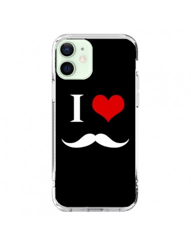 Coque iPhone 12 Mini I Love Moustache - Nico