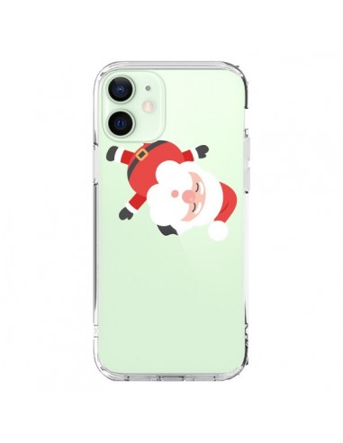 Coque iPhone 12 Mini Père Noël et sa Guirlande transparente - Nico