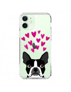 Cover iPhone 12 Mini Boston Terrier Cuori Cane...