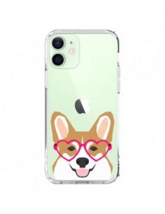 iPhone 12 Mini Case Dog Funny Eyes Hearts Clear - Pet...