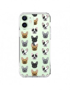Cover iPhone 12 Mini Cani Bulldog Francese Trasparente -...