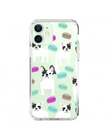 Coque iPhone 12 Mini Chiens Bulldog Français Macarons Transparente - Pet Friendly