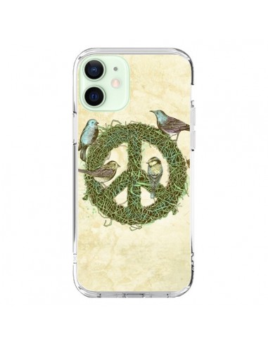 Cover iPhone 12 Mini Peace and Love Natura Uccelli - Rachel Caldwell