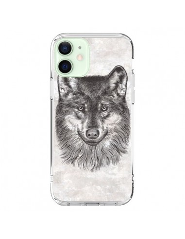 Coque iPhone 12 Mini Loup Gris - Rachel Caldwell