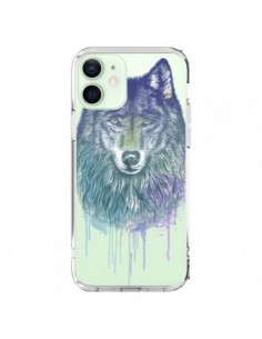 Coque iPhone 12 Mini Loup Wolf Animal Transparente -...
