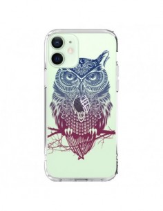 Coque iPhone 12 Mini Hibou Chouette Owl Transparente -...