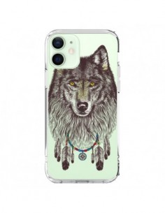 Coque iPhone 12 Mini Loup Wolf Attrape Reves Transparente...