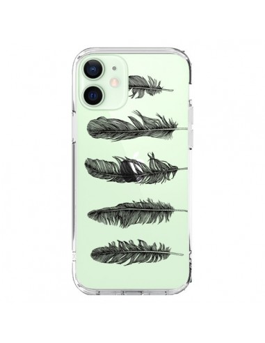 iPhone 12 Mini Case Plume Black Clear - Rachel Caldwell