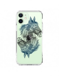 Coque iPhone 12 Mini Cheval Horse Double Transparente -...