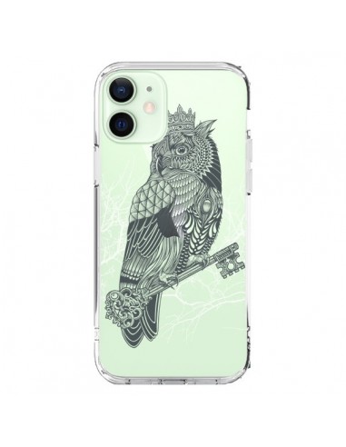 Coque iPhone 12 Mini Owl King Chouette Hibou Roi Transparente - Rachel Caldwell
