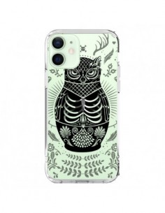 Cover iPhone 12 Mini Owl Gufo Scheletro Trasparente -...
