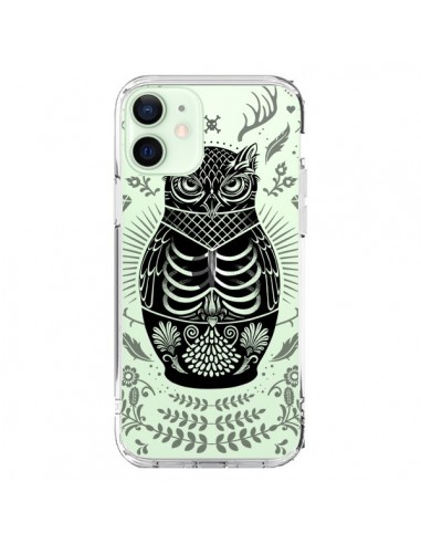 Coque iPhone 12 Mini Owl Chouette Hibou Squelette Transparente - Rachel Caldwell