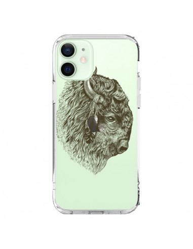 Coque iPhone 12 Mini Buffalo Bison Transparente - Rachel Caldwell