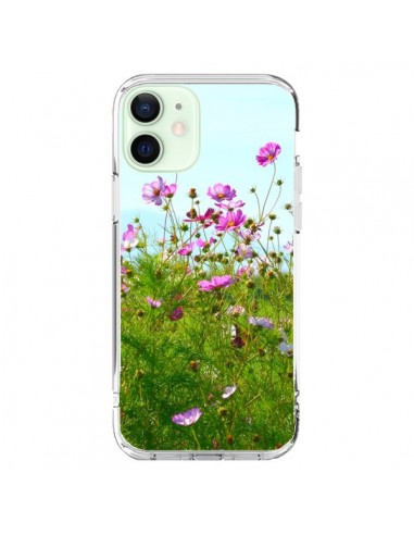 Coque iPhone 12 Mini Fleurs Roses Champ - R Delean