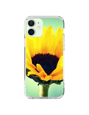 Coque iPhone 12 Mini Tournesol Zoom Fleur - R Delean