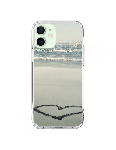 Coque iPhone 12 Mini Coeoeur Plage Beach Mer Sea Love Sable Sand - R Delean