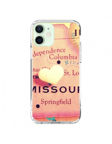 Coque iPhone 12 Mini Carte Map Missouri Coeoeur - R Delean