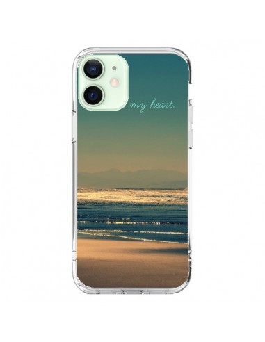 Coque iPhone 12 Mini Be still my heart Mer Sable Beach Ocean - R Delean