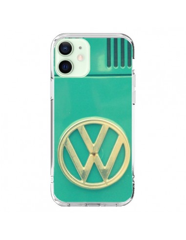 Coque iPhone 12 Mini Groovy Van Hippie VW Bleu - R Delean