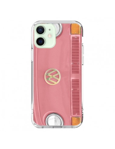 Coque iPhone 12 Mini Groovy Van Hippie VW Rose - R Delean