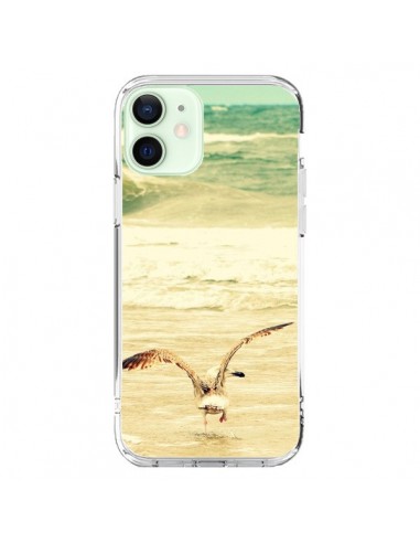 Coque iPhone 12 Mini Mouette Mer Ocean Sable Plage Paysage - R Delean