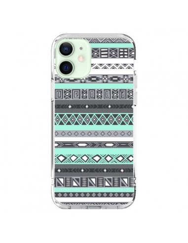 Coque iPhone 12 Mini Azteque Aztec Bleu Pastel - Rex Lambo