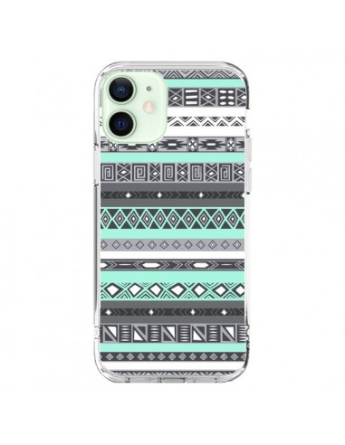 Cover iPhone 12 Mini Azteco Aztec Blu Pastello - Rex Lambo