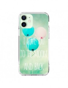 Coque iPhone 12 Mini I love you to the moon and back -...