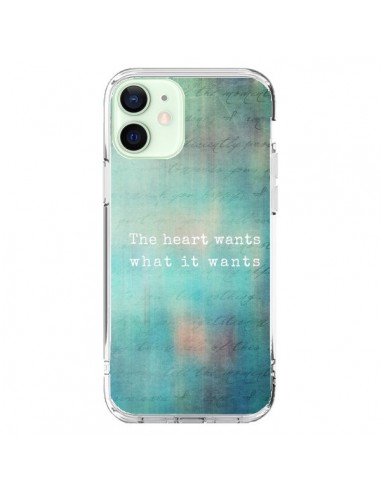 Coque iPhone 12 Mini The heart wants what it wants Coeur - Sylvia Cook
