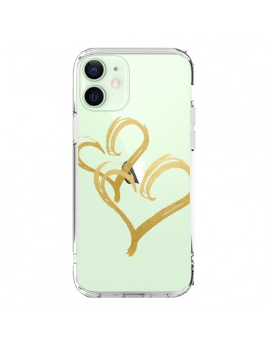 Coque iPhone 12 Mini Deux Coeurs Love Amour Transparente - Sylvia Cook