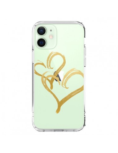 Cover iPhone 12 Mini Due Cuori Amore Trasparente - Sylvia Cook