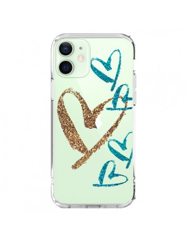 Coque iPhone 12 Mini Coeurs Heart Love Amour Transparente - Sylvia Cook