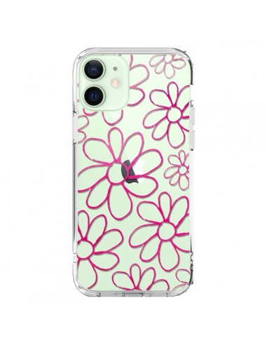 Coque iPhone 12 Mini Flower Garden Pink Fleur Transparente - Sylvia Cook