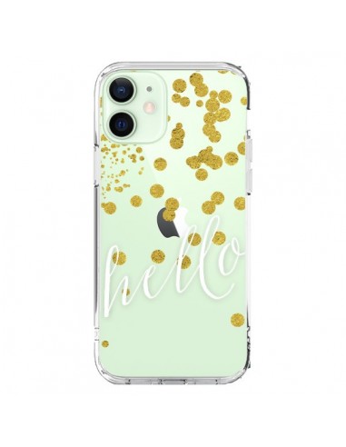 Coque iPhone 12 Mini Hello, Bonjour Transparente - Sylvia Cook