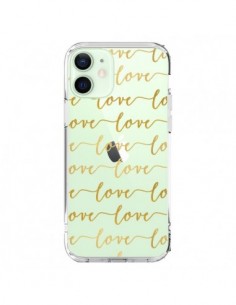 Coque iPhone 12 Mini Love Amour Repeating Transparente -...