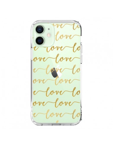 Coque iPhone 12 Mini Love Amour Repeating Transparente - Sylvia Cook