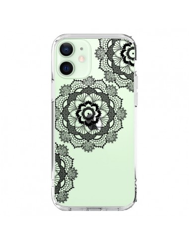 Cover iPhone 12 Mini Triplo Mandala Nero Black Trasparente - Sylvia Cook