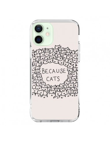 Coque iPhone 12 Mini Because Cats chat - Santiago Taberna
