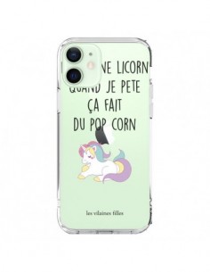 Coque iPhone 12 Mini Je suis une licorne, quand je pète...