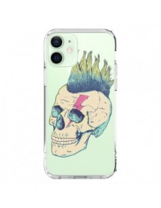 Cover iPhone 12 Mini Teschio Punk Trasparente - Victor...