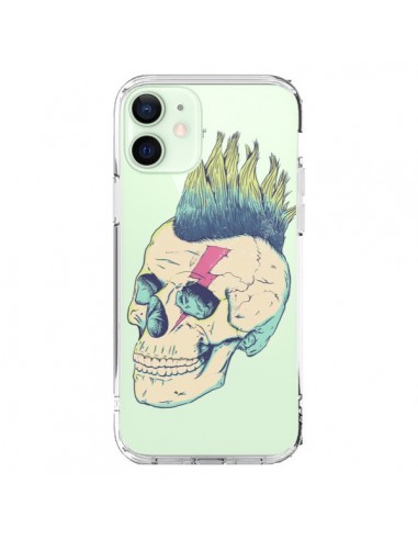 Coque iPhone 12 Mini Tête de Mort Crane Punk Transparente - Victor Vercesi