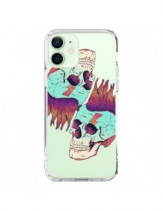Cover iPhone 12 Mini Teschio Punk Doppio Trasparente -...