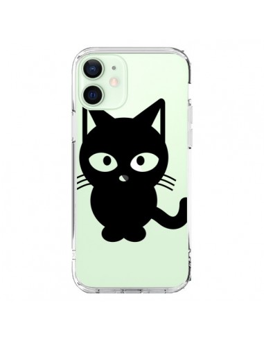 Coque iPhone 12 Mini Chat Noir Cat Transparente - Yohan B.