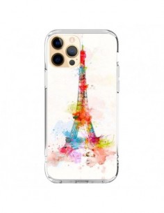 Coque iPhone 12 Pro Max Paris Tour Eiffel Muticolore -...