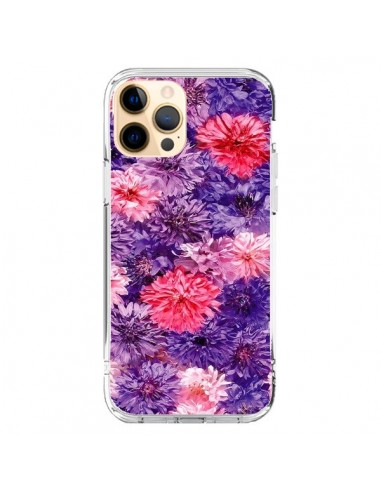 Coque iPhone 12 Pro Max Fleurs Violettes Flower Storm - Asano Yamazaki