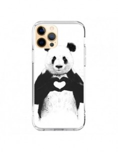 iPhone 12 Pro Max Case Panda Love All you need is Love -...