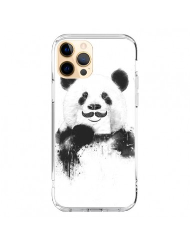Coque iPhone 12 Pro Max Funny Panda Moustache Movember - Balazs Solti