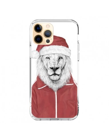Coque iPhone 12 Pro Max Santa Lion Père Noel - Balazs Solti