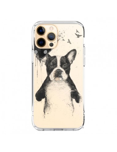 Coque iPhone 12 Pro Max Love Bulldog Dog Chien Transparente - Balazs Solti