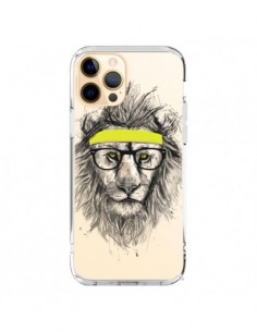 Coque iPhone 12 Pro Max Hipster Lion Transparente -...